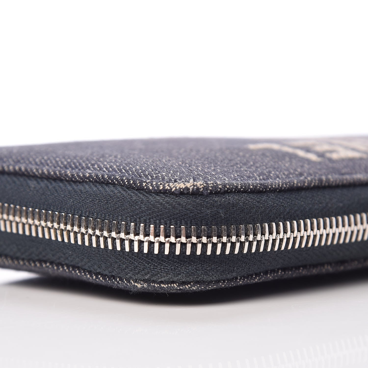 Chanel Denim Deauville Zip Around Wallet Dark Blue 11 of 14