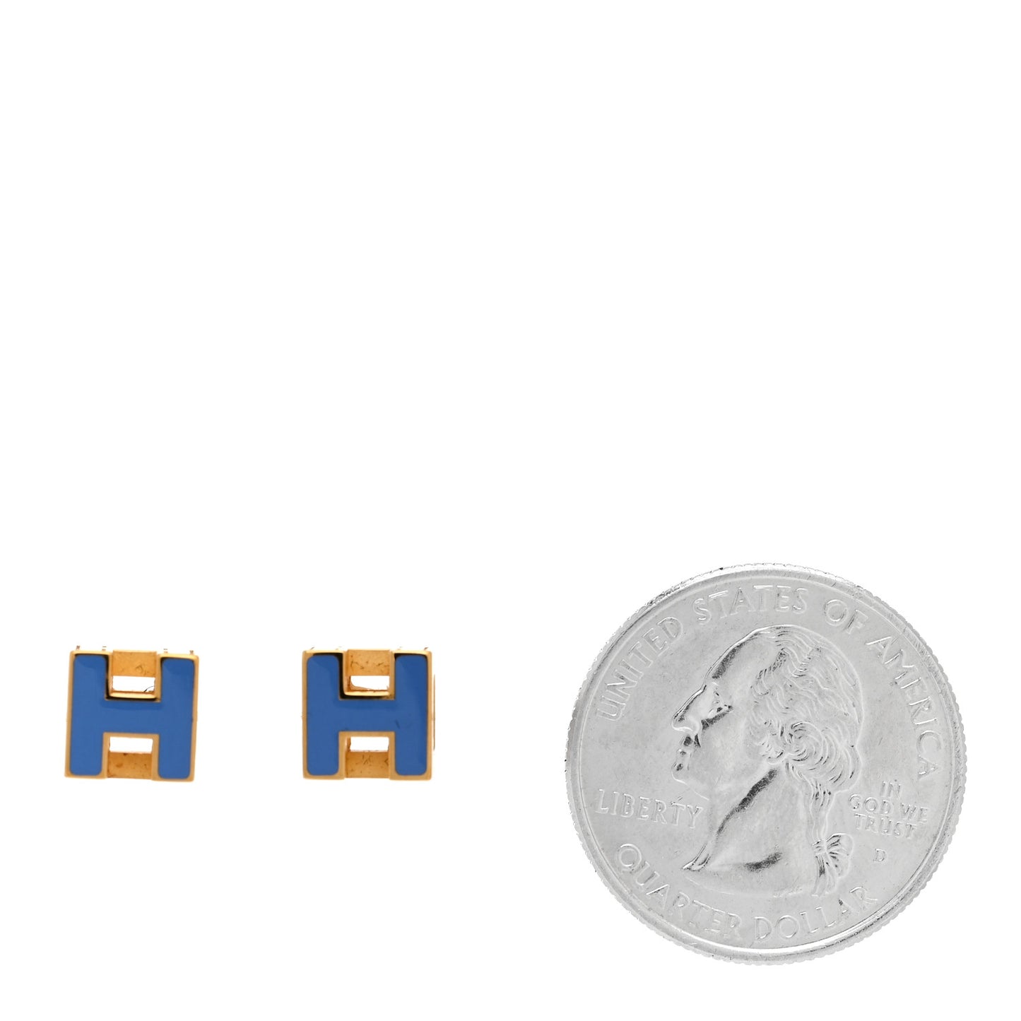 Gold Lacquered Cage d'H Earrings Bleu Transat