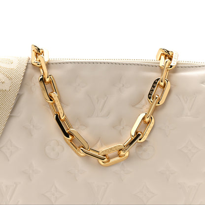 Louis Vuitton Lambskin Embossed Monogram Coussin PM Beige Cream 8 of 12