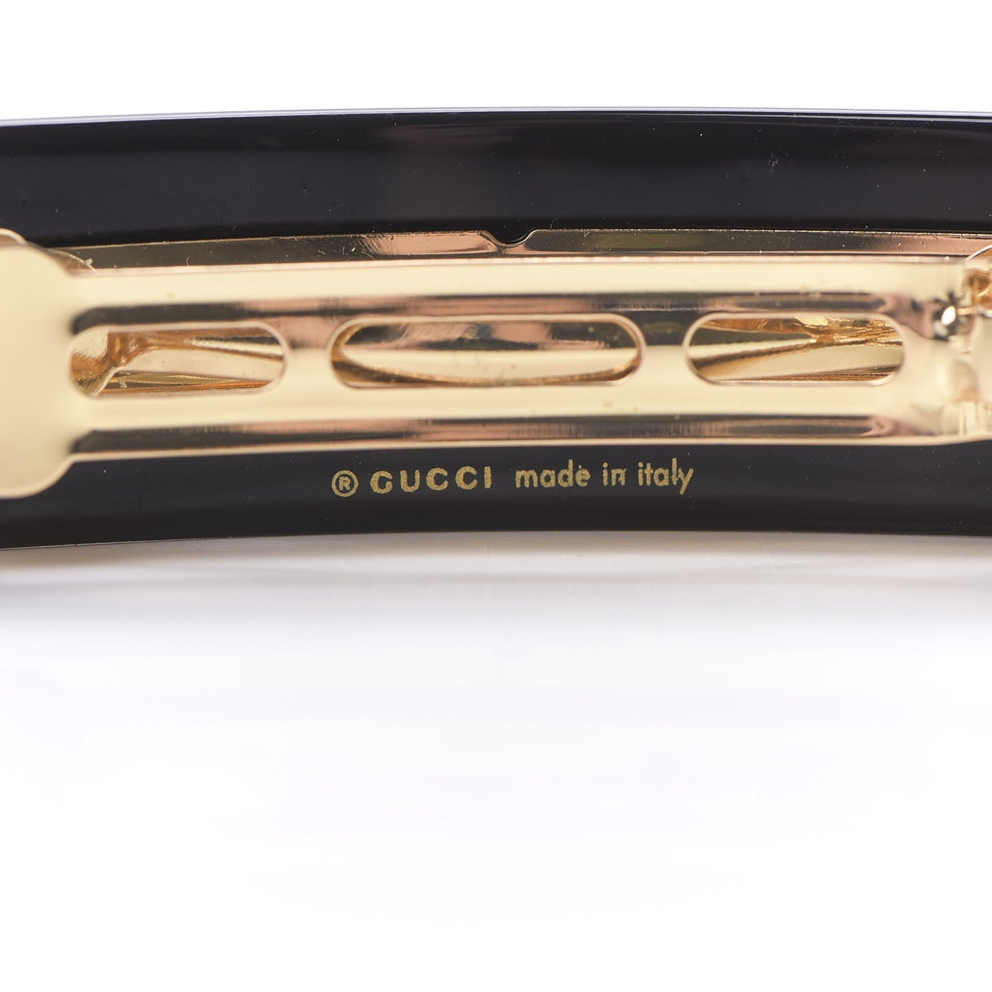 Resin Crystal Single Hair Barrette Black
