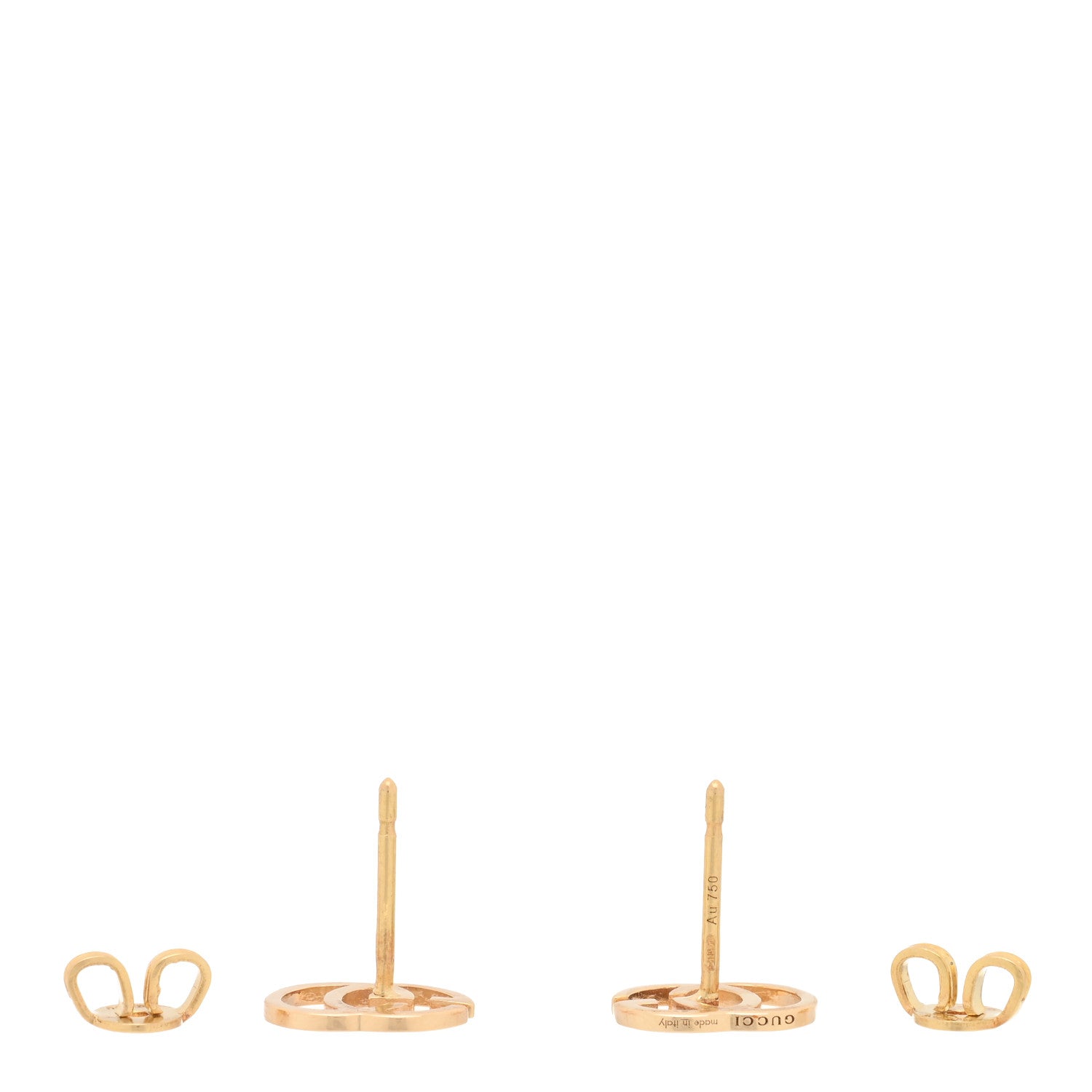 Gucci 18K Yellow Gold GG Tissue Stud Earrings 3 of 4