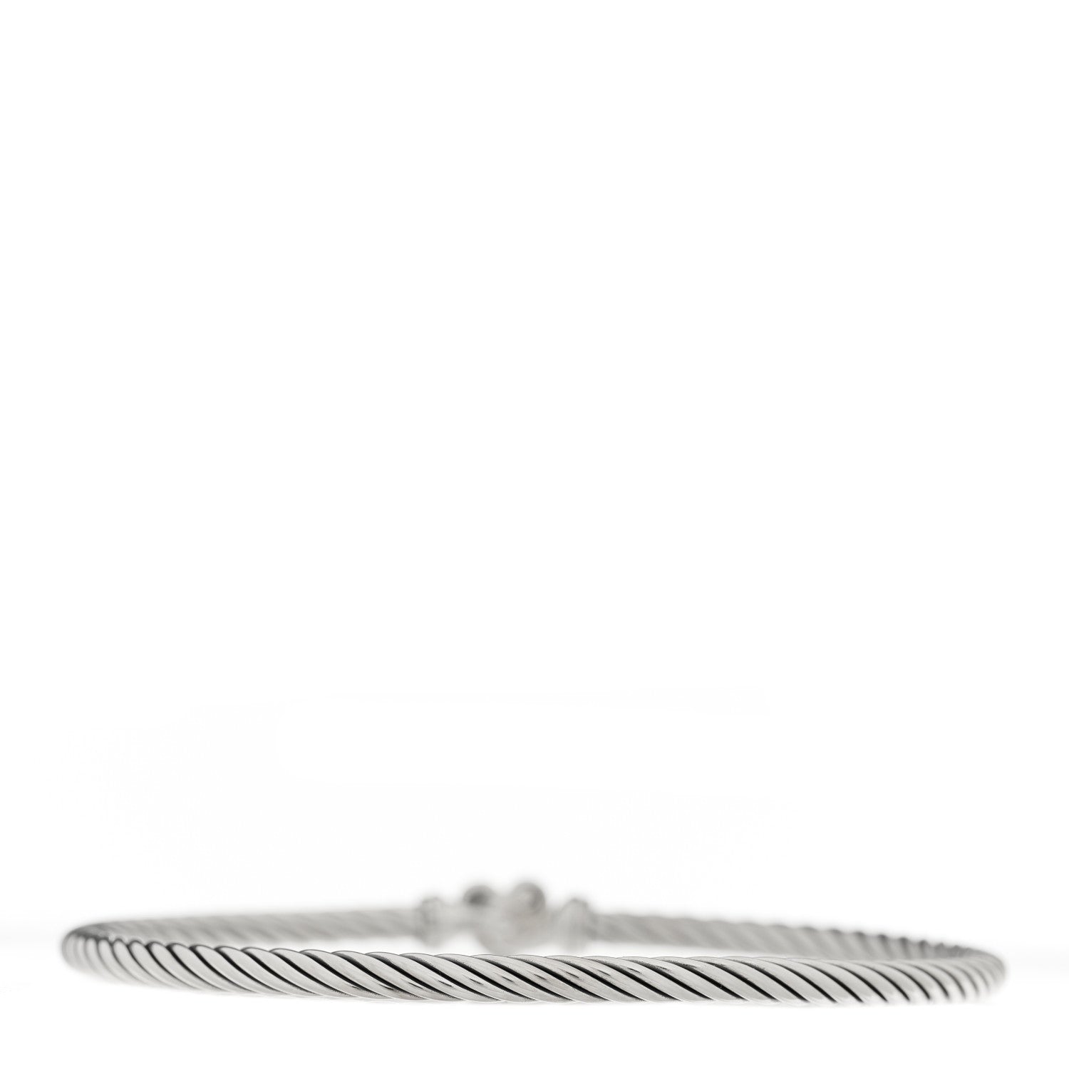 David Yurman Sterling Silver Diamond Cable Collectibles Heart Bracelet 2 of 3