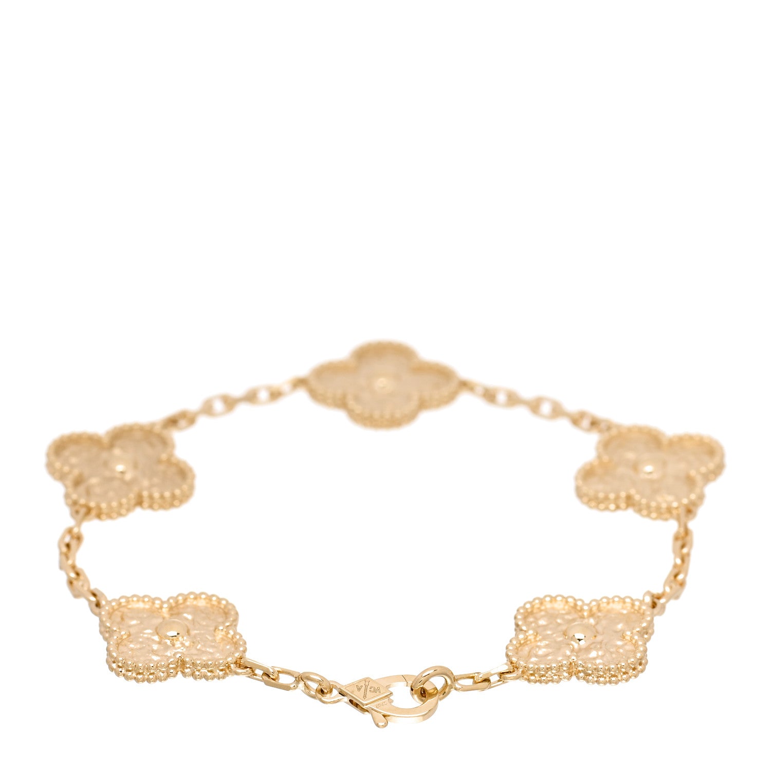 Van Cleef & Arpels 18K Yellow Gold 5 Motifs Vintage Alhambra Bracelet 2 of 5