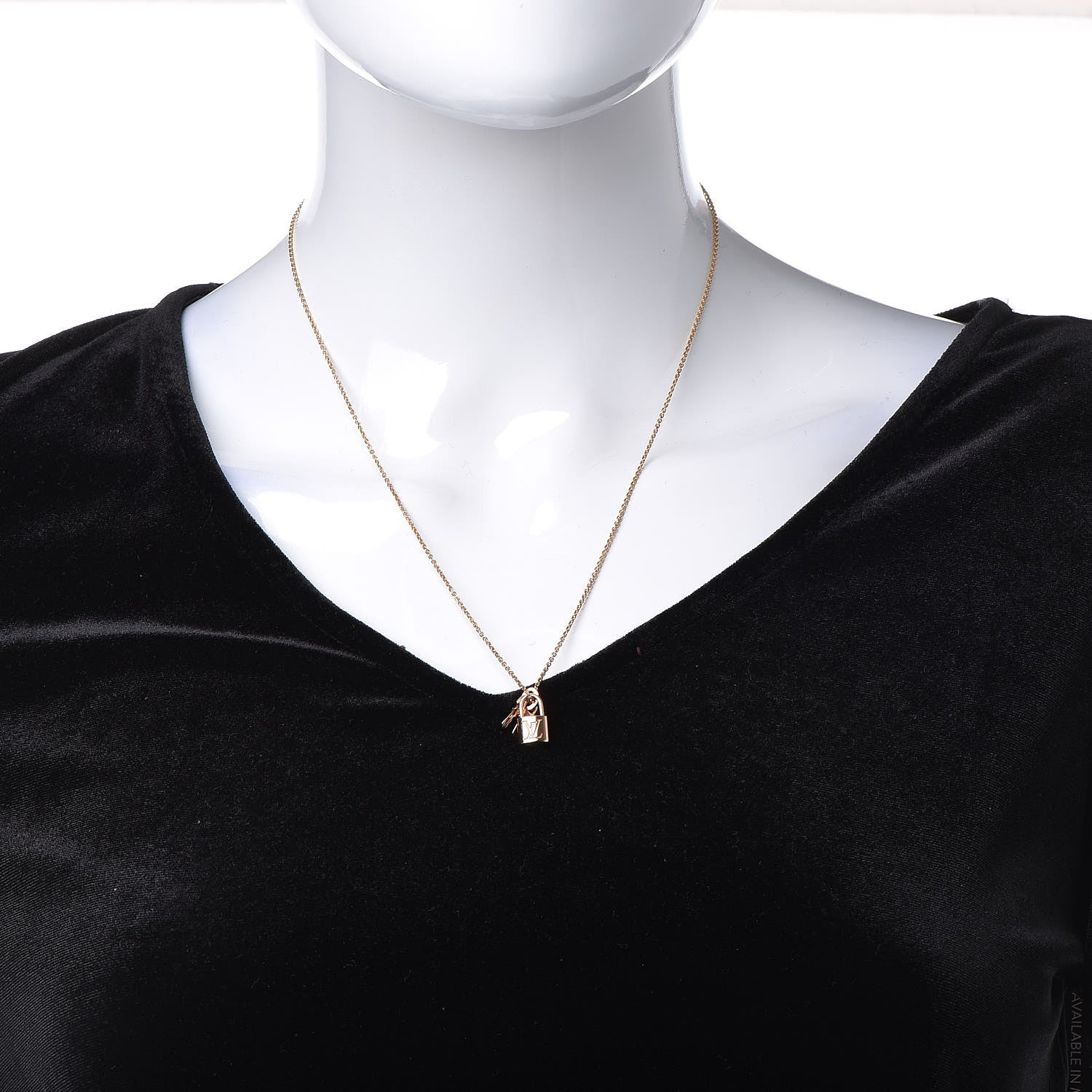 Louis Vuitton 18K Pink Gold Lockit Key Pendant Necklace 2 of 7