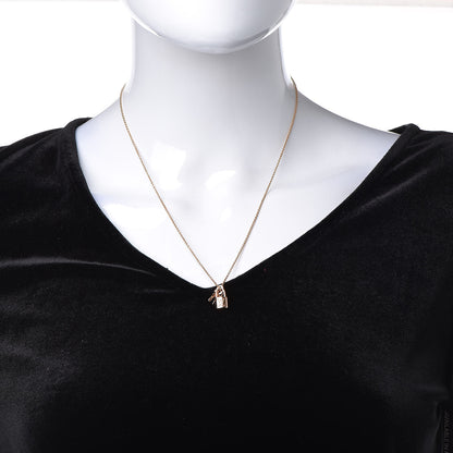 Louis Vuitton 18K Pink Gold Lockit Key Pendant Necklace 2 of 7