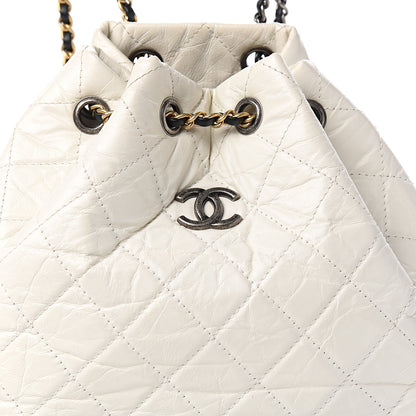 Chanel Aged Calfskin Quilted Small Gabrielle Backpack Black White 2 of 11