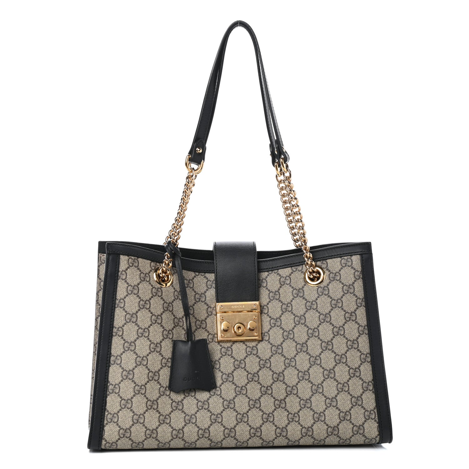 Gucci GG Supreme Monogram Medium Padlock Tote Black 1 of 8