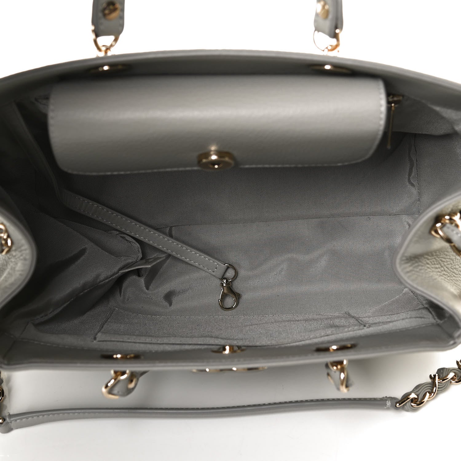 Chanel Bullskin Stitched Small Shopping Bag Grey 5 of 12