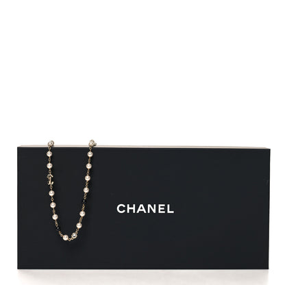 Chanel Pearl Baguette Crystal Enamel CC Long Necklace Gold Black 5 of 5