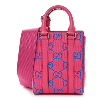 Gucci Calfskin GG Tennis Embossed Mini Tote Bag Modern Fuchsia Modern Blue 1 of 10