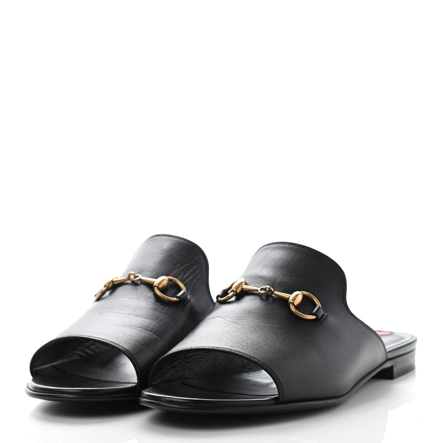 Gucci Malaga Kid Horsebit Slide Sandals 36.5 Black 3 of 8