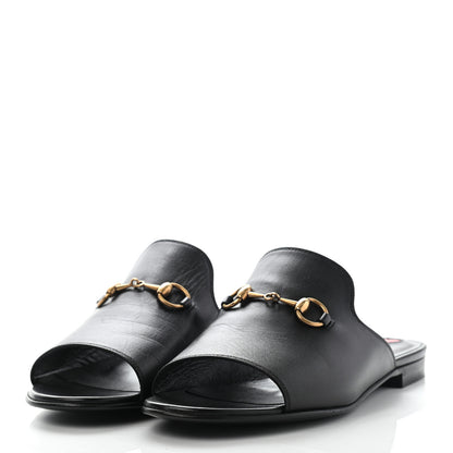 Gucci Malaga Kid Horsebit Slide Sandals 36.5 Black 3 of 8