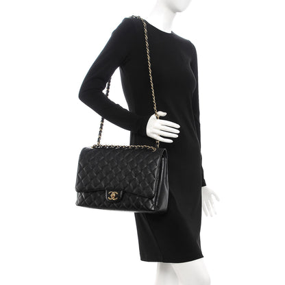 Chanel Caviar Quilted Maxi Double Flap Black 2 of 14