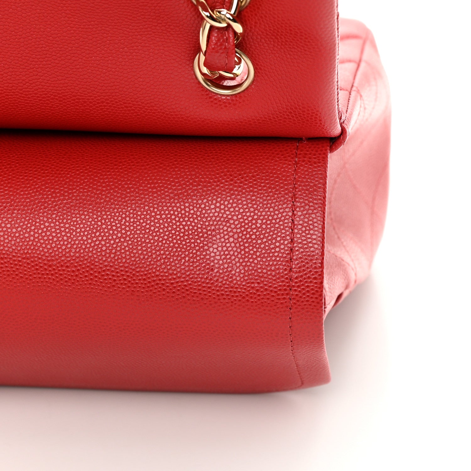 Chanel Caviar Quilted Jumbo Double Flap Red 11 of 13