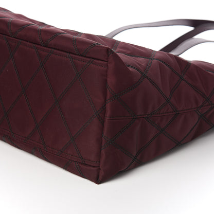 Prada Nylon Tessuto Saffiano Impuntu Quilted Shopper Tote Granato 8 of 9