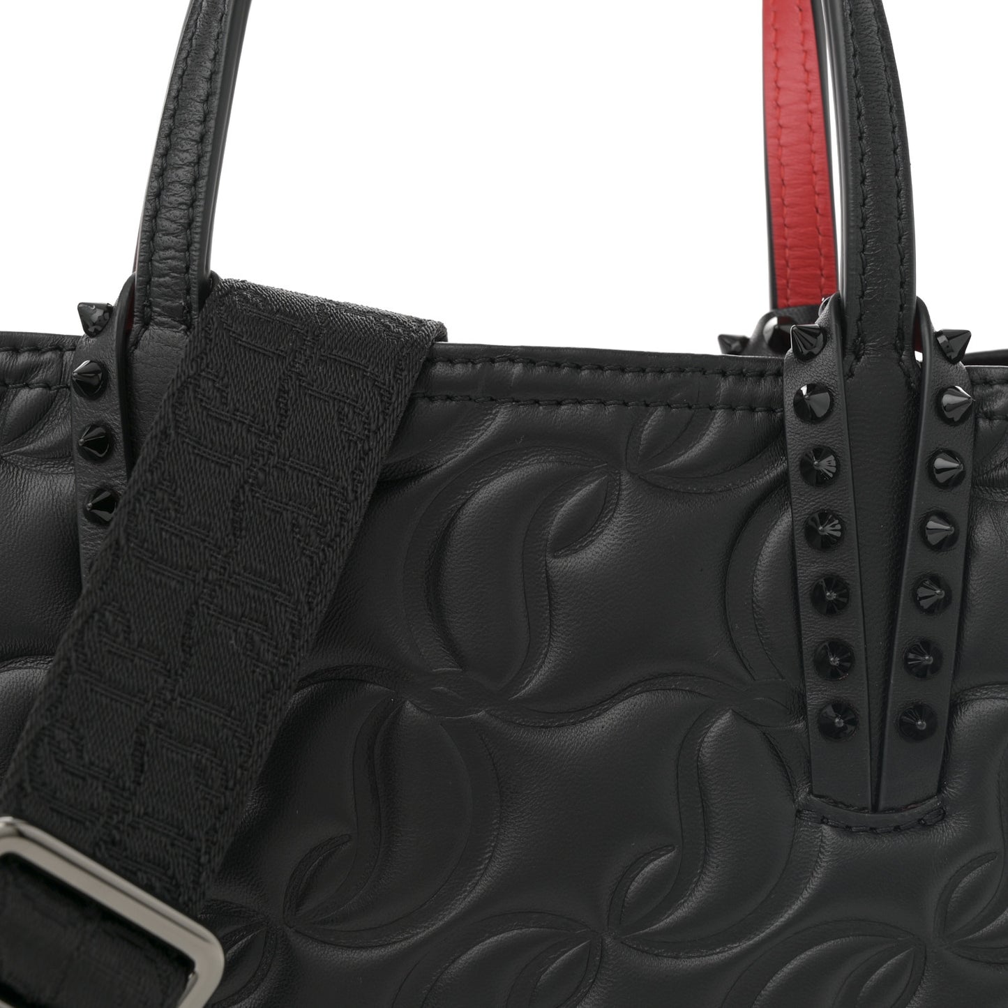 Nappa Embossed Mini East West Cabata Tote Black
