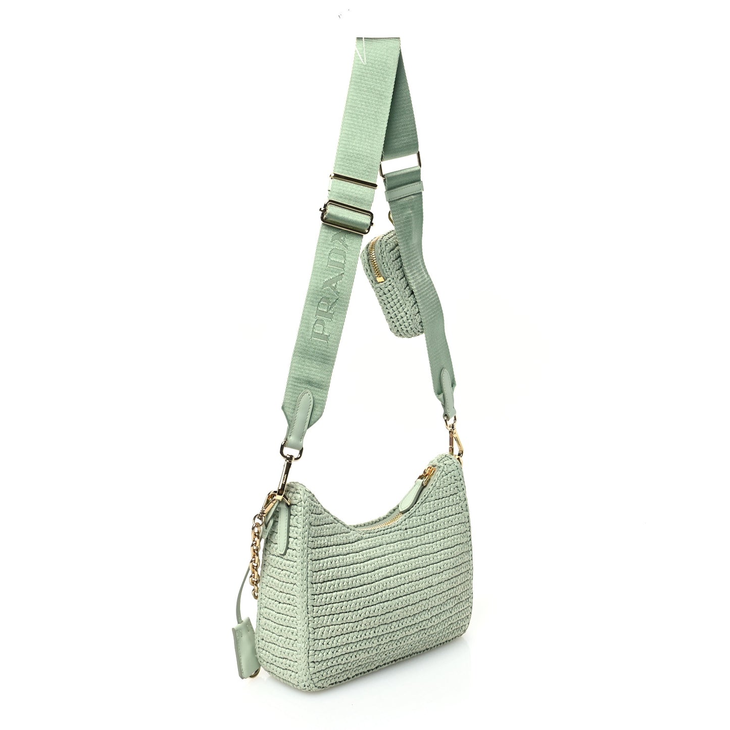 Yarn Raffia Effect Crochet Re-Edition 2005 Shoulder Bag Acqua