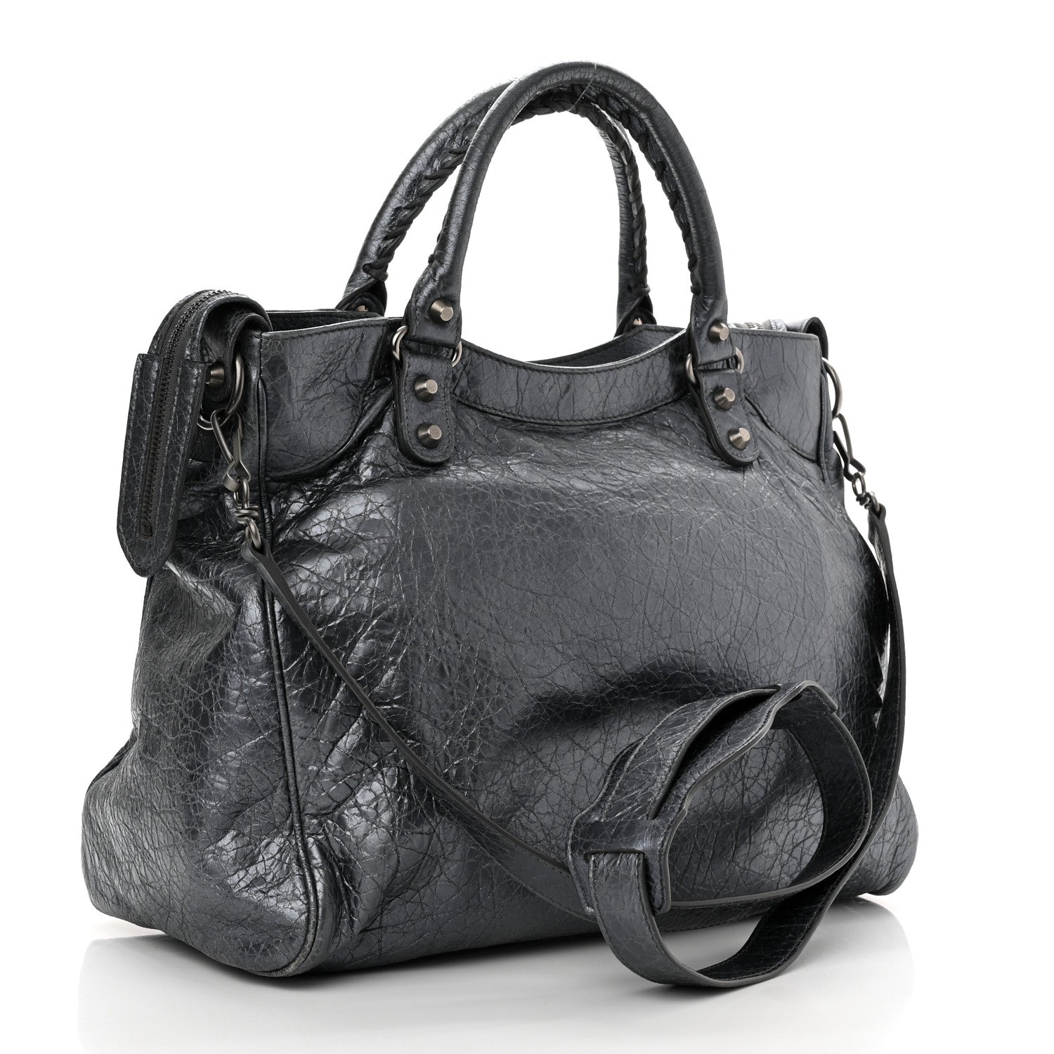 Balenciaga Metallic Agneau Classic Hardware Argent Fonce 3 of 10