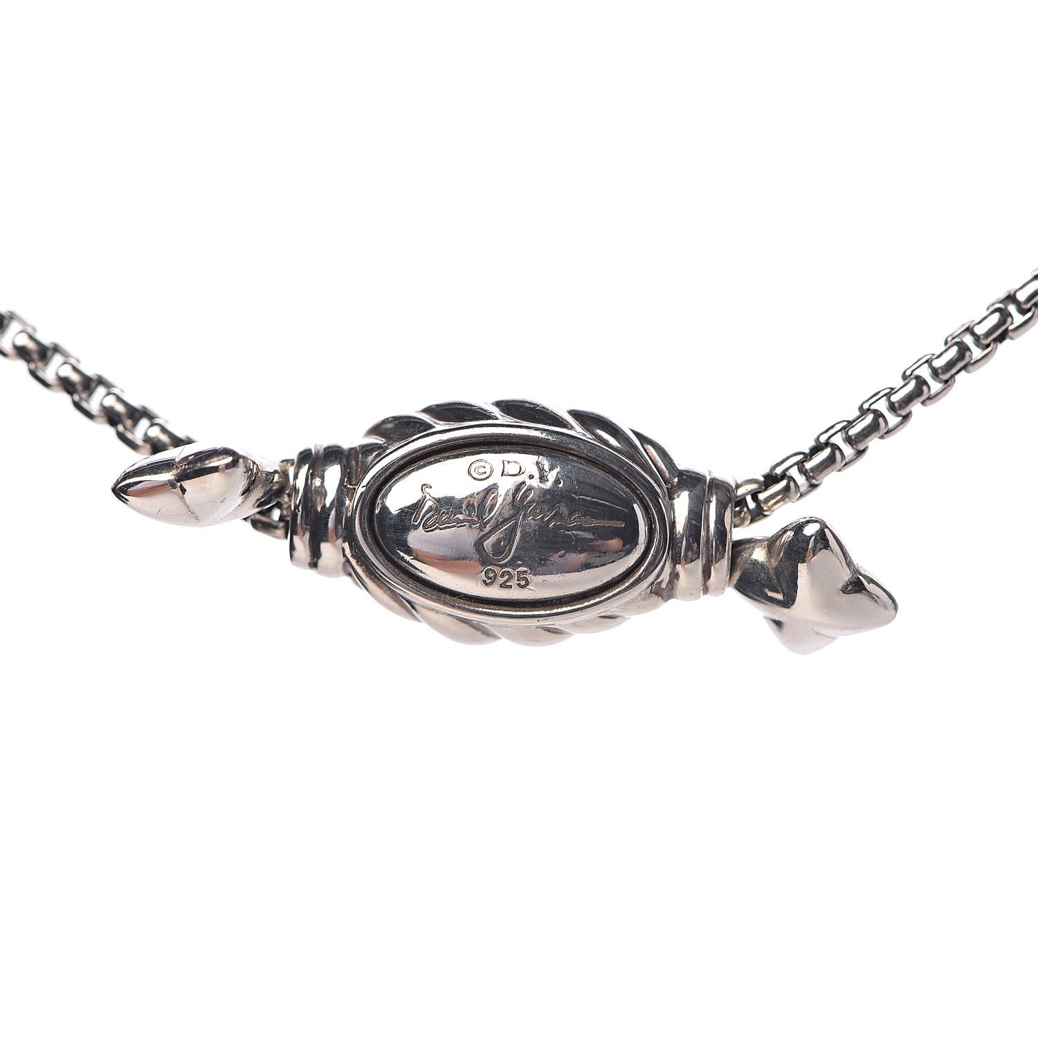 David Yurman Sterling Silver 14K Yellow Gold 28mm Crossover Pendant Necklace 5 of 5
