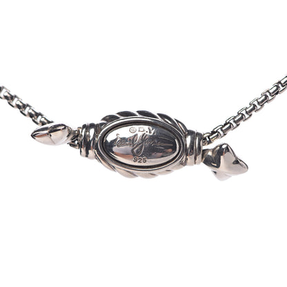 David Yurman Sterling Silver 14K Yellow Gold 28mm Crossover Pendant Necklace 5 of 5