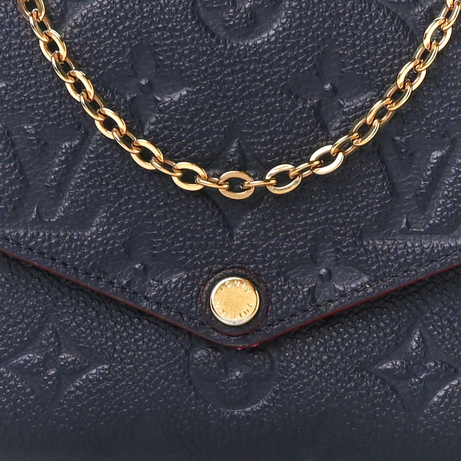 Louis Vuitton Empreinte Pochette Felicie Chain Wallet Marine Rouge 14 of 17
