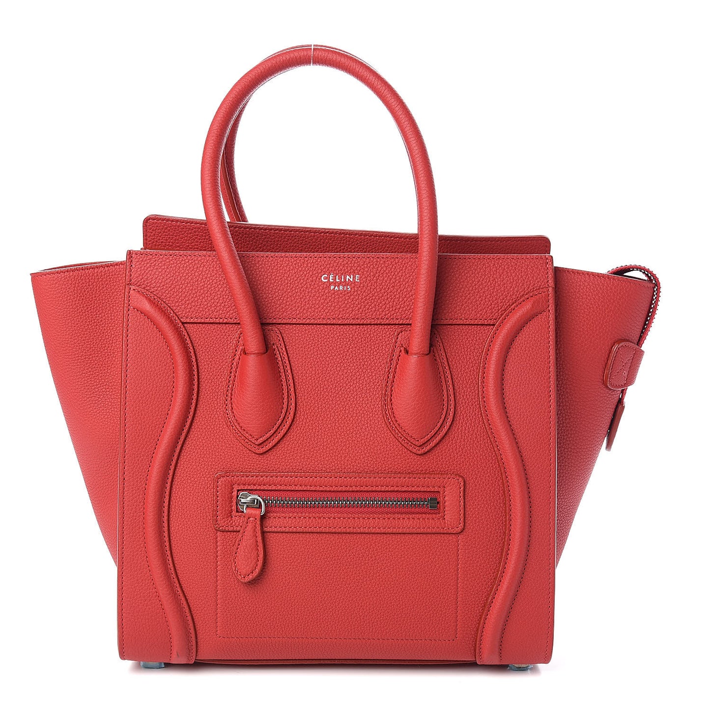 Drummed Calfskin Micro Luggage Red