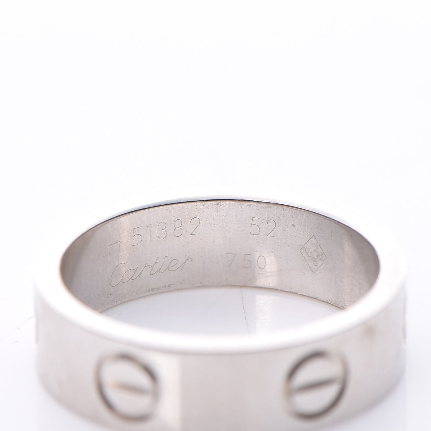 18K White Gold 5.5mm LOVE Ring 52 6