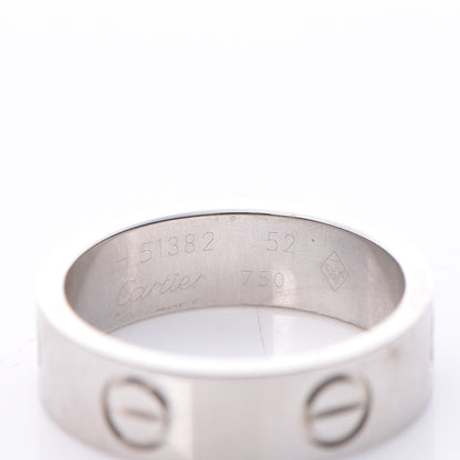 Cartier 18K White Gold 5.5mm LOVE Ring 52 6 5 of 6