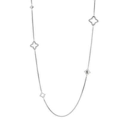 David Yurman Sterling Silver 25mm Quatrefoil Chain Necklace 1 of 4
