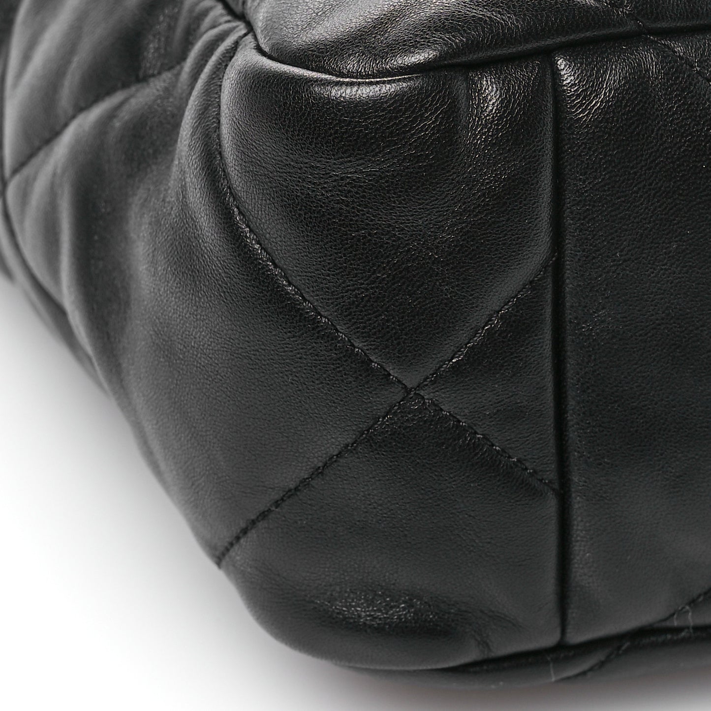 Lambskin Quilted Chanel 19 Shopping Bag Black
