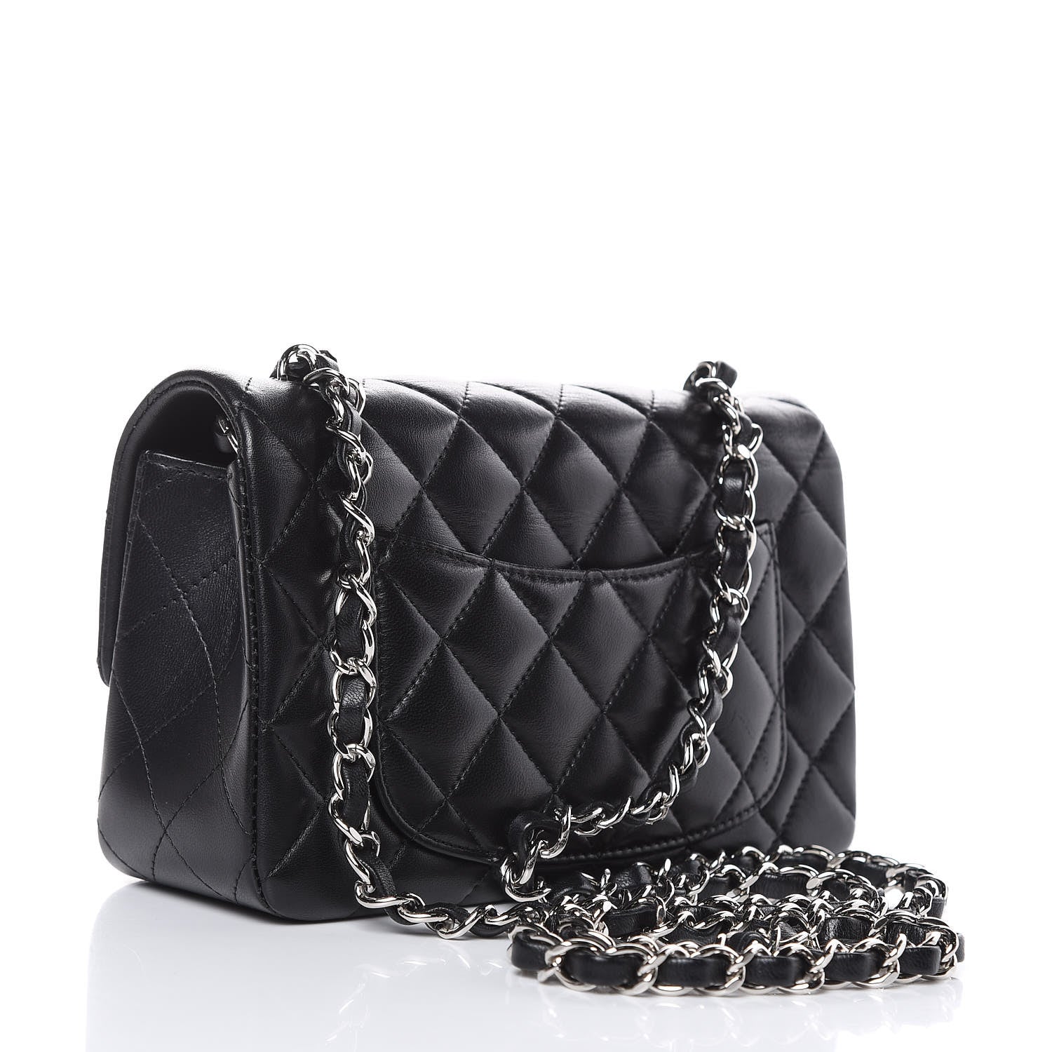 Chanel Lambskin Quilted Mini Rectangular Flap Black 3 of 13