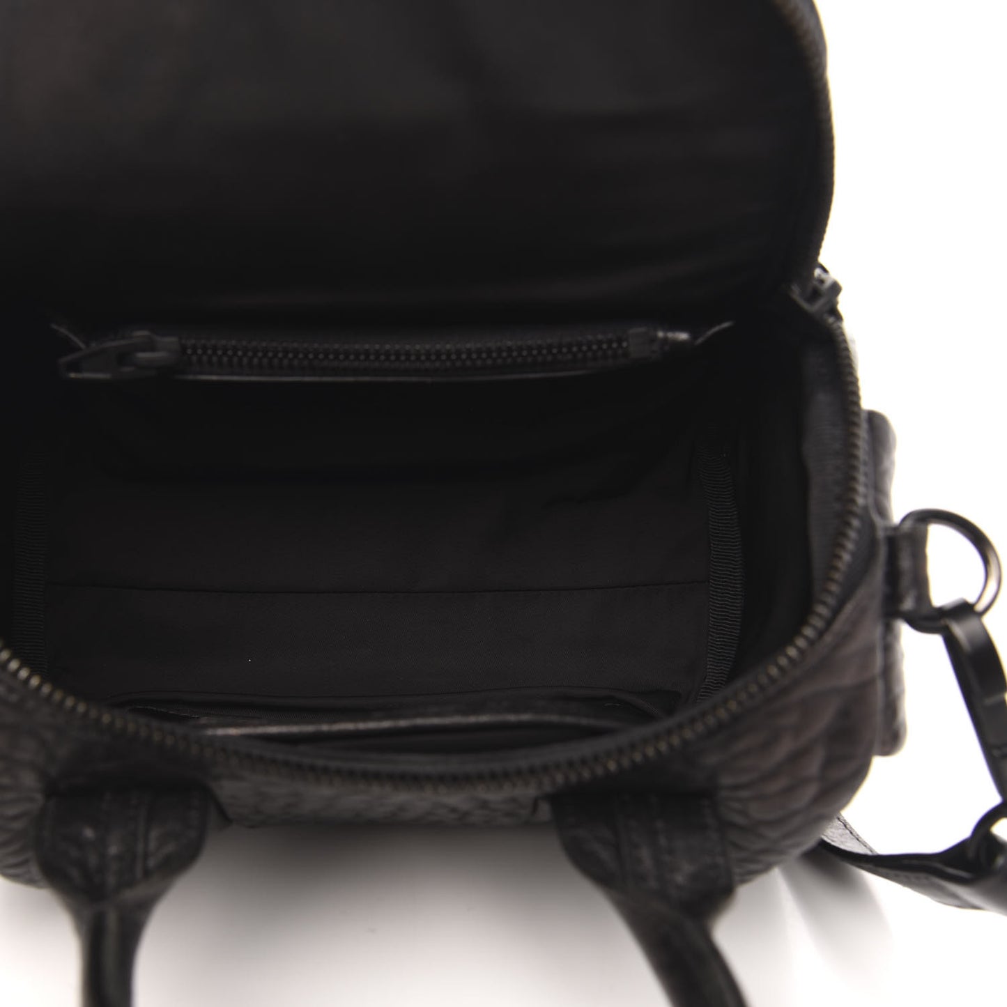 Pebbled Lambskin Mini Rockie Black Matte Black Hardware