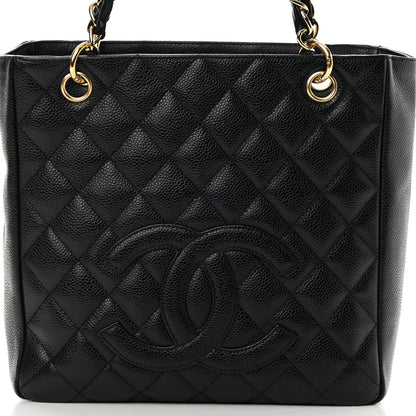 Chanel Caviar Quilted Petit Shopping Tote PST Black 8 of 14