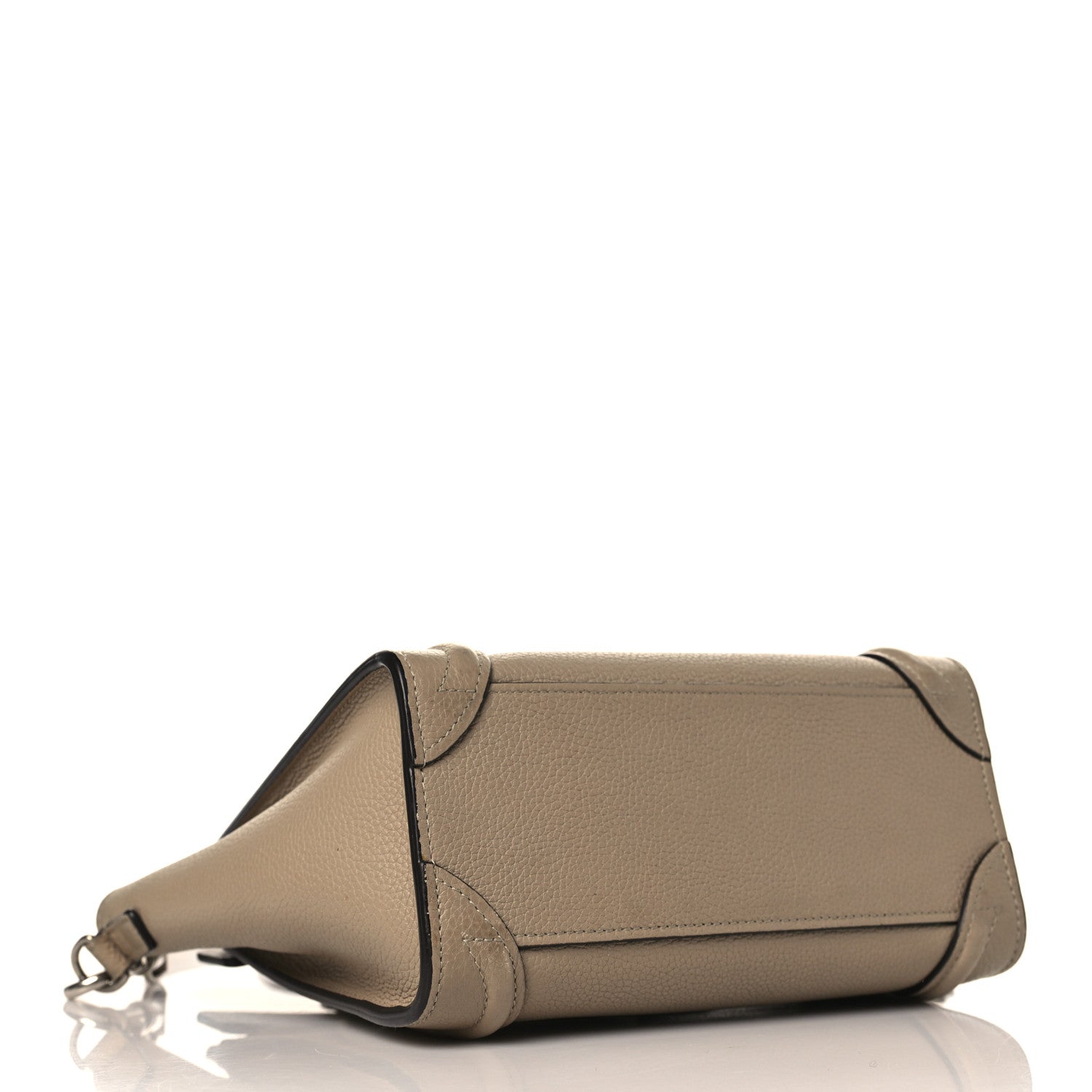 Celine Drummed Calfskin Nano Luggage Dune 4 of 12
