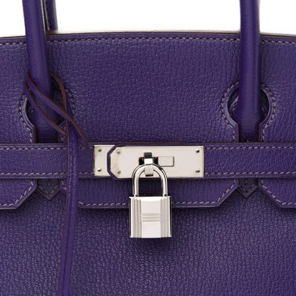 Hermes Chevre Mysore Horseshoe Birkin 30 Iris Rose Shocking 8 of 10