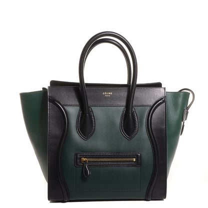 Celine Smooth Calfskin Mini Tri-Color Luggage Forest 1 of 8