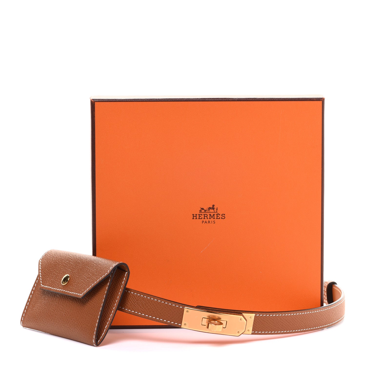 Hermes Epsom Kelly Pocket Belt Gold 8 of 8