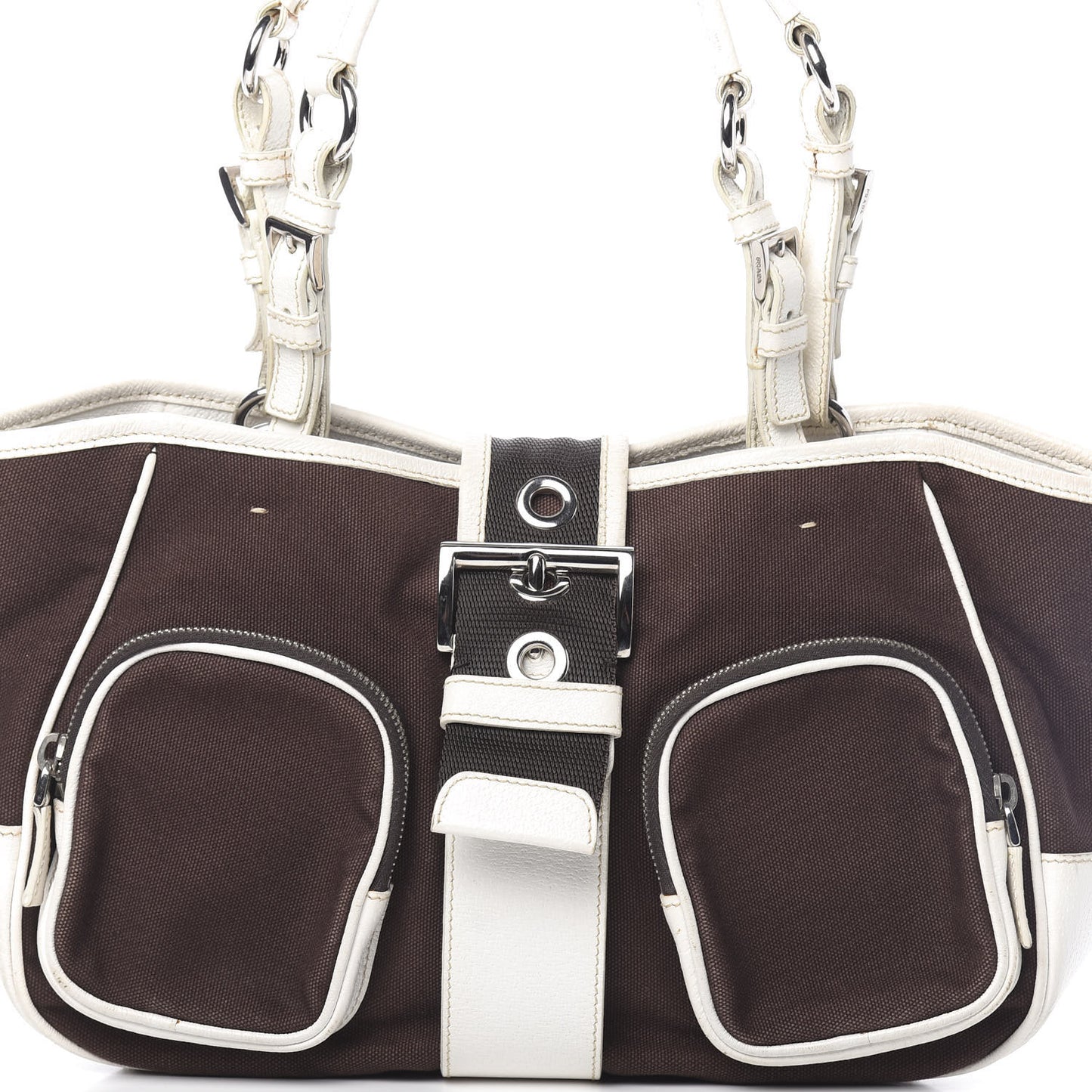 Canvas Calfskin Shoulder Bag