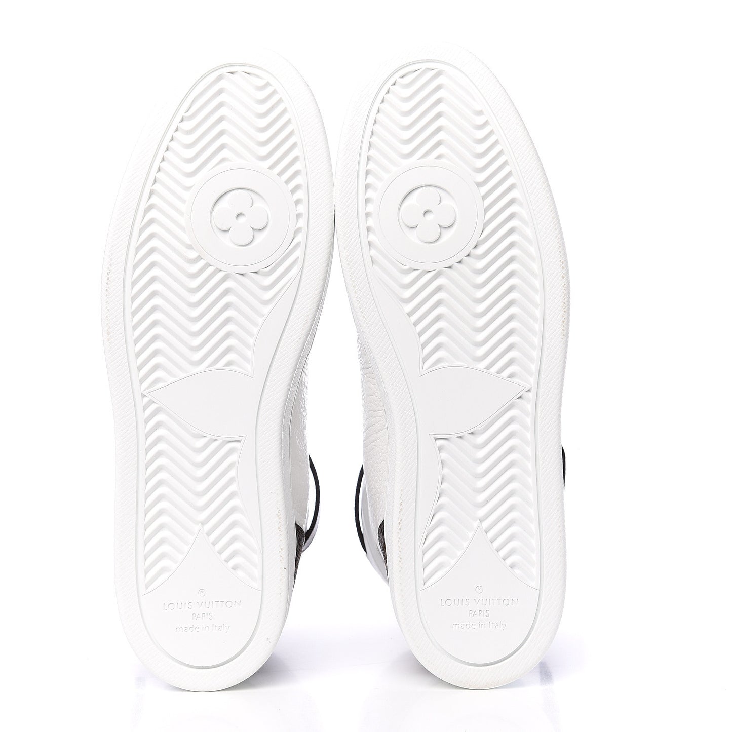Grained Calfskin Patent Monogram Boombox Sneaker Boots 39.5 White