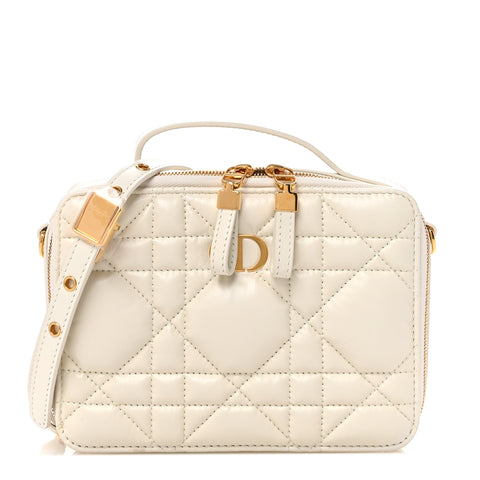Calfskin Macrocannage Caro Box Bag Latte