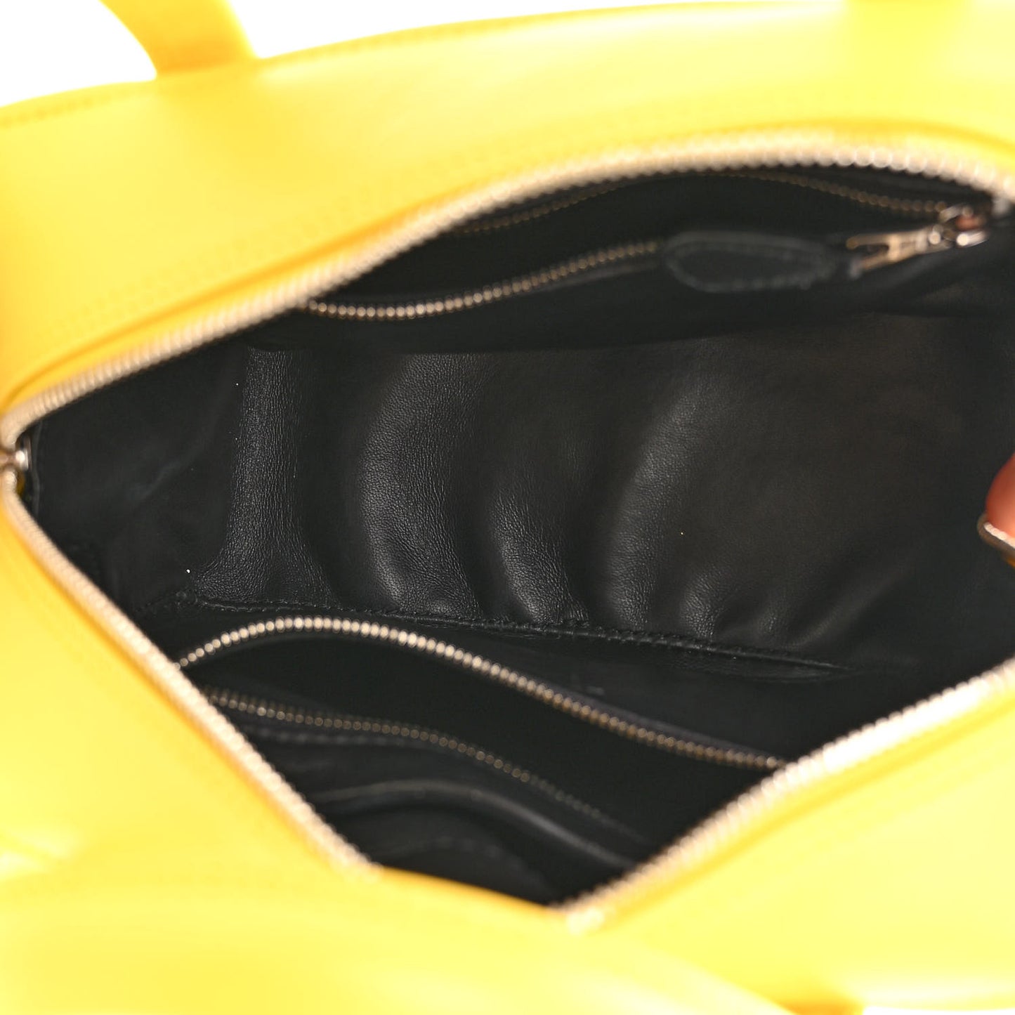 Shiny Day Calfskin Logo XS Triangle Square Bag Jaune Black