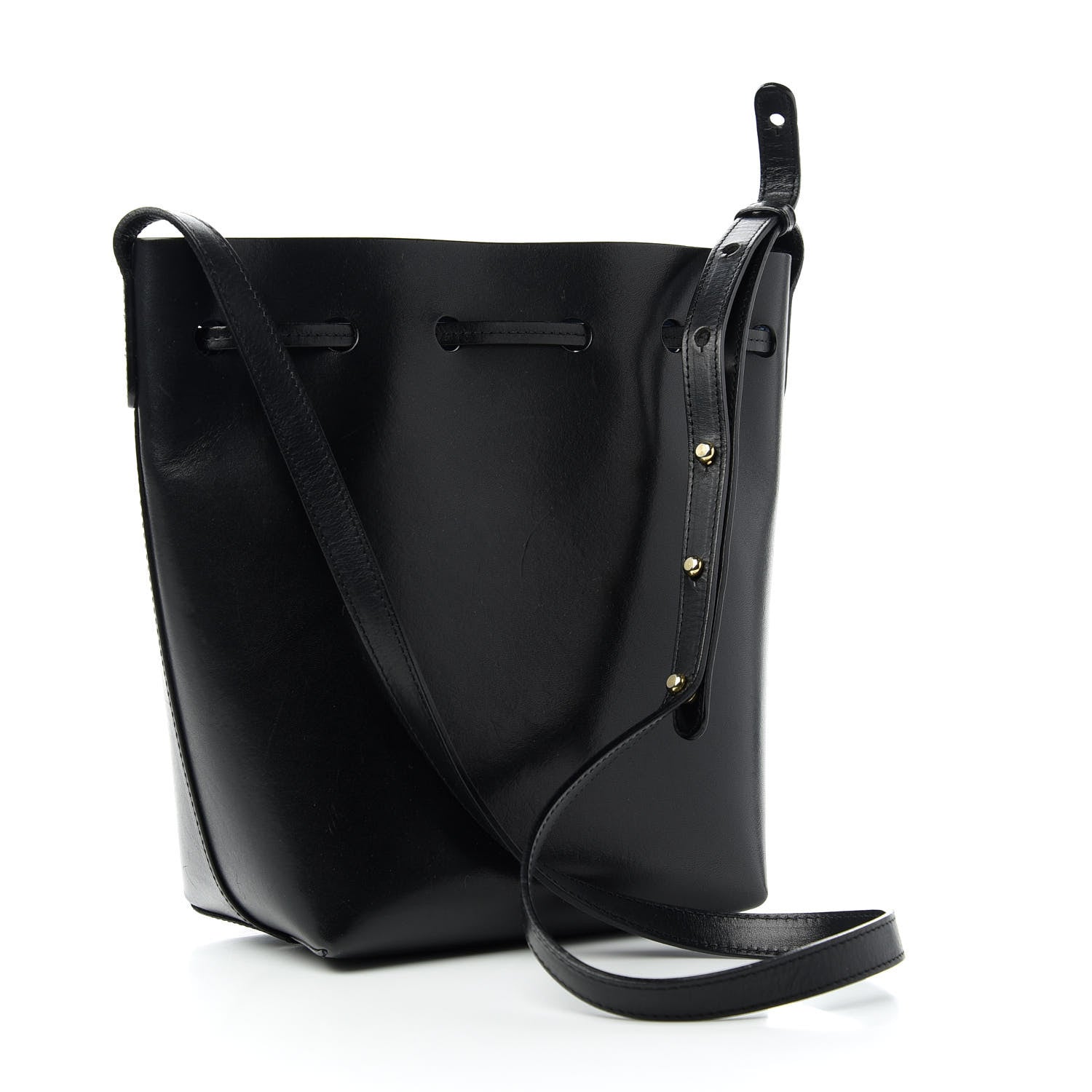 Mansur Gavriel Calfskin Mini Bucket Bag Black Blu 3 of 9