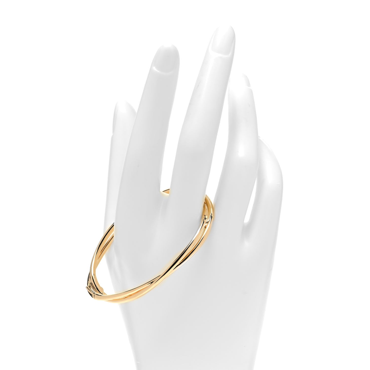 David Yurman 18K Yellow Gold Diamond Continuance Center Twist Bracelet 2 of 4