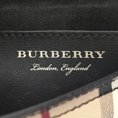 Burberry Haymarket Check Baby Bridle Saddle Bag Dark Clove Brown 6 of 17