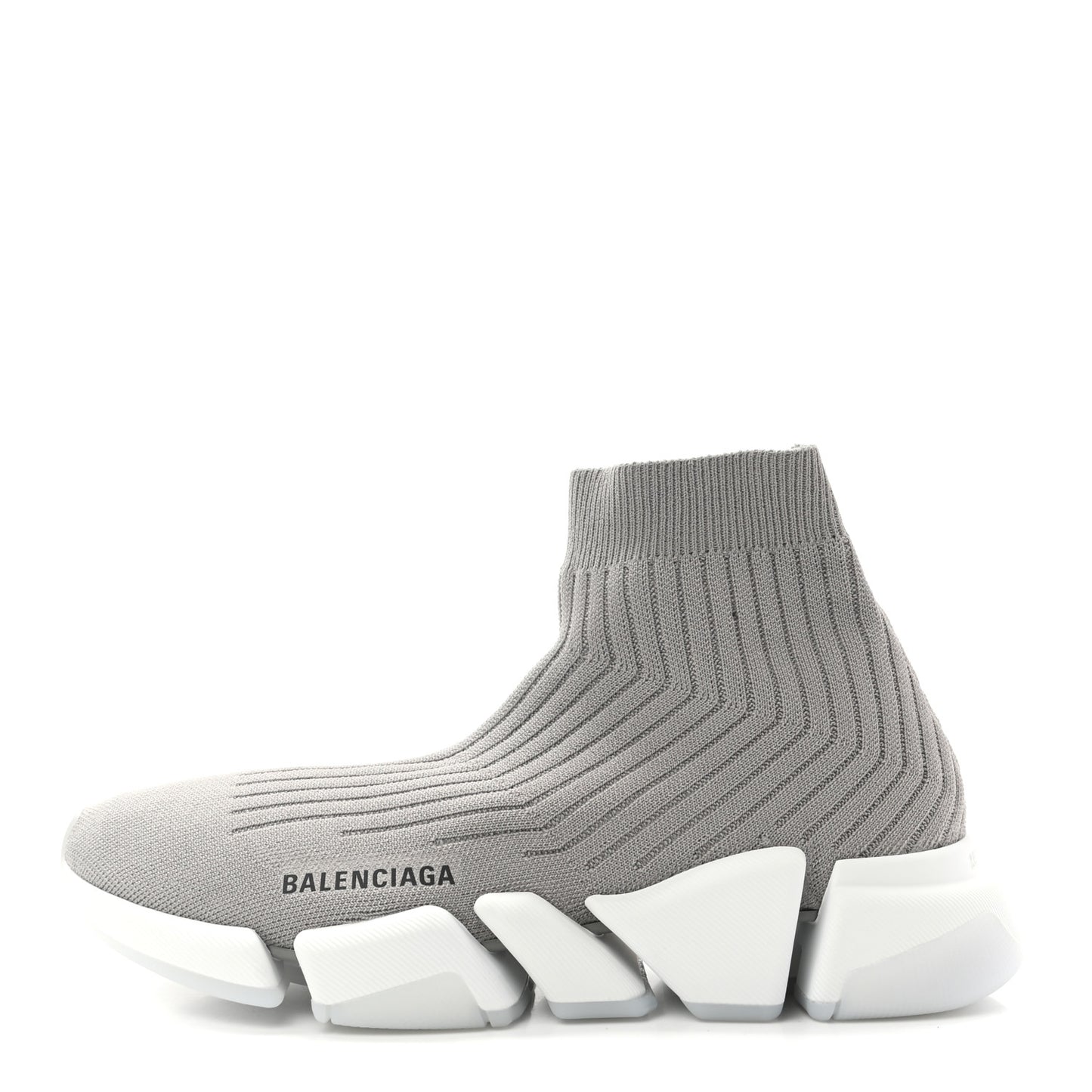 Ribbed Knit Womens Speed 2.0 Transparent Sole Sneakers 40 Baltic Grey White