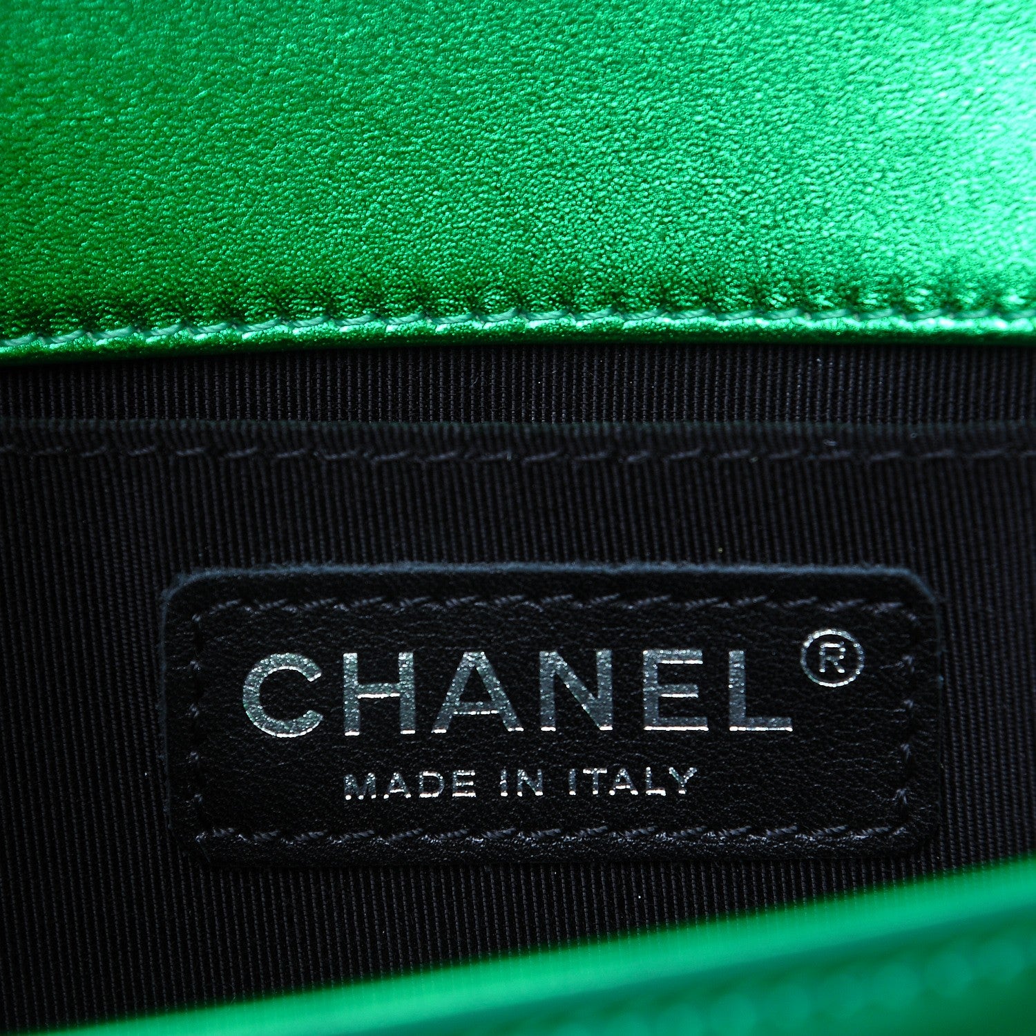 Chanel Metallic Patent Calfskin Quilted Small Boy Flap Green 6 of 7