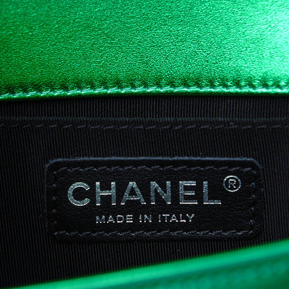Chanel Metallic Patent Calfskin Quilted Small Boy Flap Green 6 of 7
