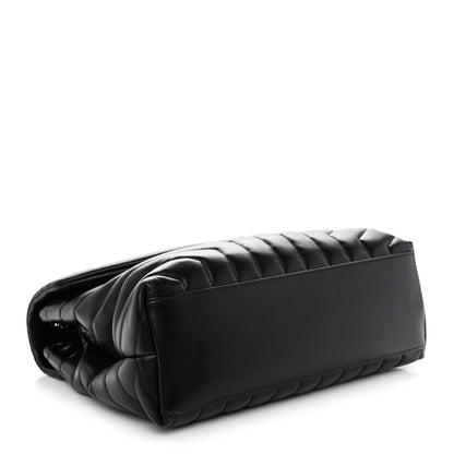 Saint Laurent Calfskin Y Quilted Monogram Monochrome Medium Loulou Chain Satchel Black 4 of 11