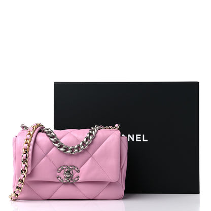 Chanel Lambskin Quilted Medium Chanel 19 Flap Pink 10 of 10