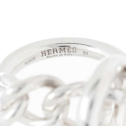Hermes Sterling Silver GM Croisette Ring 51 5.75 4 of 5